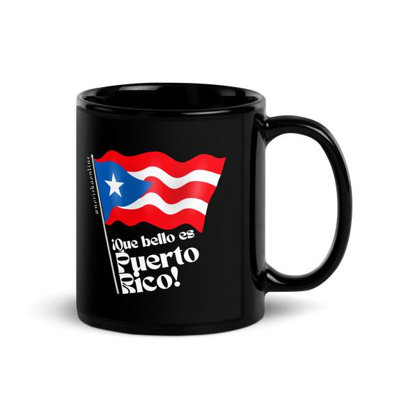 ¡Que bello es Puerto Rico! Puerto Rico combina historia, cultura, paisajes, gente...Demuestra tu orgullo por este archipiélago.Sobre la taza: • Cerámica • Negra • 11 onzas • Segura para microondas y lavaplatos • Impresa por ambos lados (izquierdo y derecho)