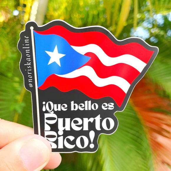 sticker bandera de puerto rico 