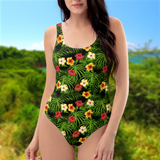 Trajebaño con patrón de flores de amapolas, de todos los colores, tal y como recordamos en los patios de nuestros hogares en Puerto Rico.