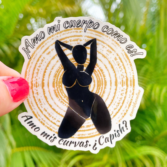 Curvas cuerpo mujer boricua sticker | Body positivity Sticker Puerto Rican boricua women