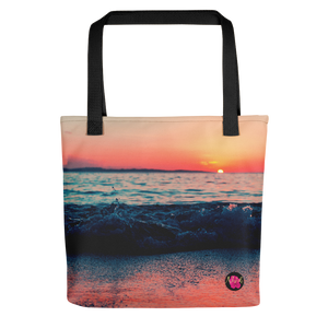 Totebag con imagen del atardecer en las playas de Puerto Rico