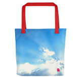 Cartera para tu vida diaria y verano con las imágenes del hermoso cielo de Puerto Rico: el cielo de mediodía.