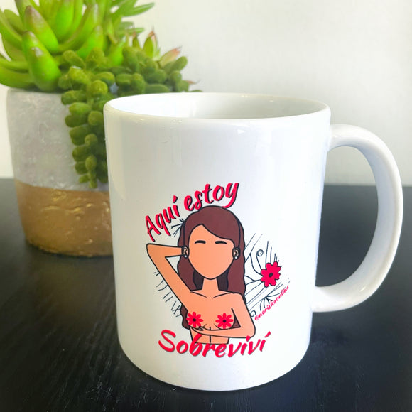 taza Sobreviviente cancer de seno Breast Cancer coffee mug