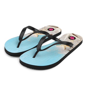 Chancletas (Flip Flops) con imagen de playas de Puerto Rico