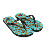 "Chancletas" (Flip Flops) con representación artística de los caracoles en la arena de Puerto Rico.
